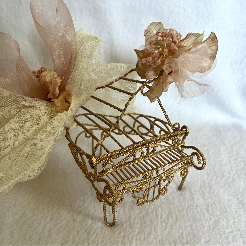 Vintage Gold Metal Grand Piano Figurine